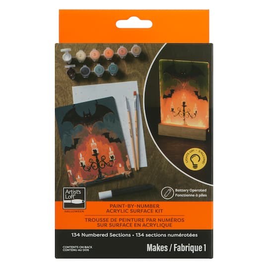 Light Up Candelabra Bats Paint-by-Number Acrylic Surface Kit by Artist's Loft®